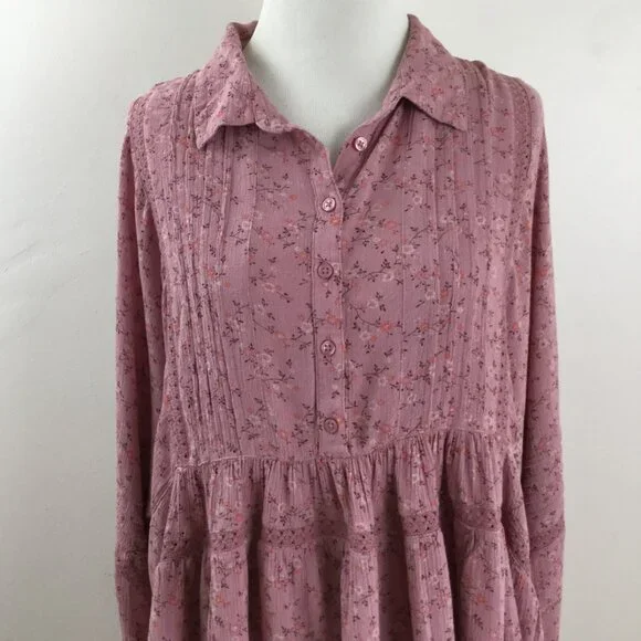 Lucky Brand Rose Floral Boho Blouse s - Picture 3 of 10
